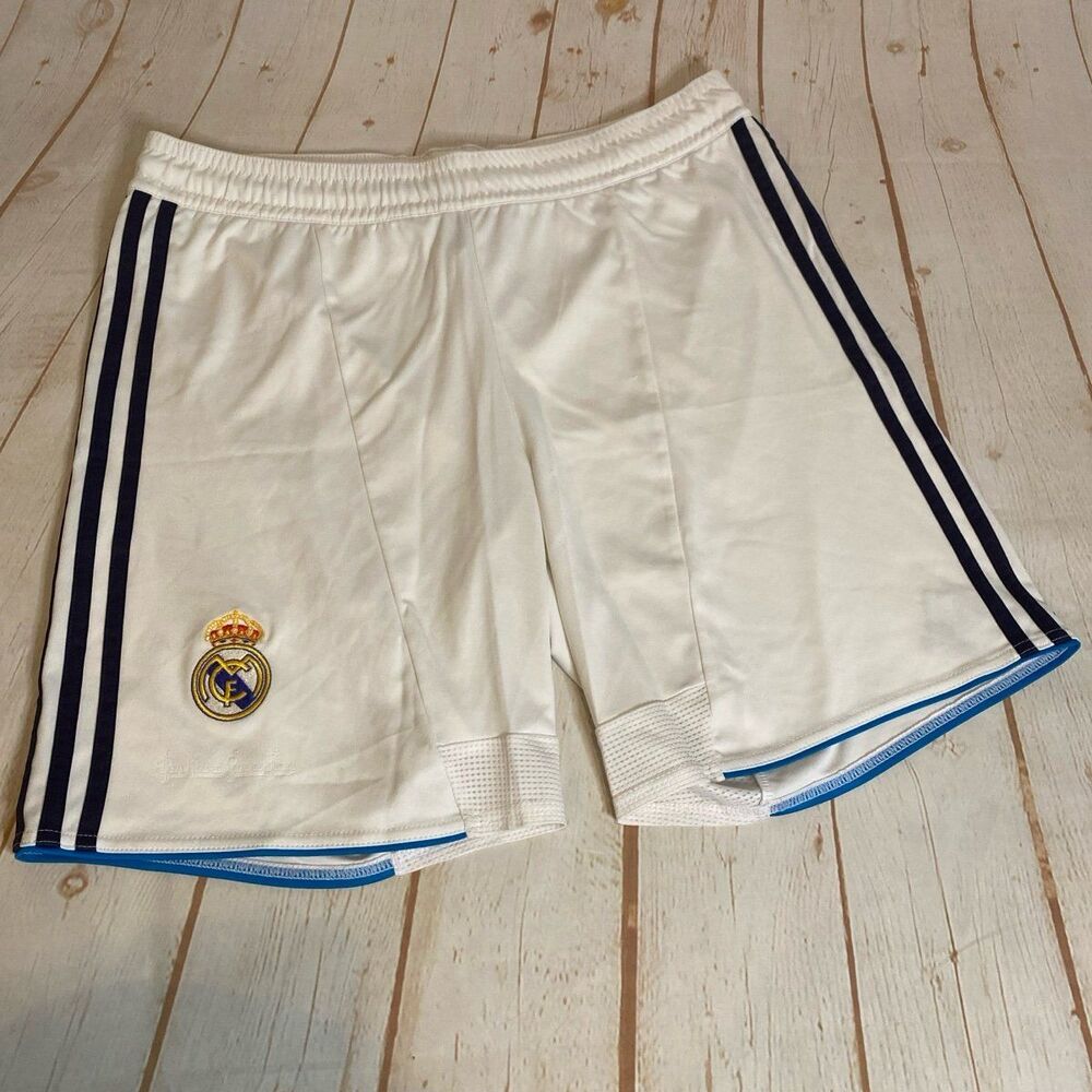 Adidas Real Madrid FC ClimaCool White Home Soccer Shorts Small Adult